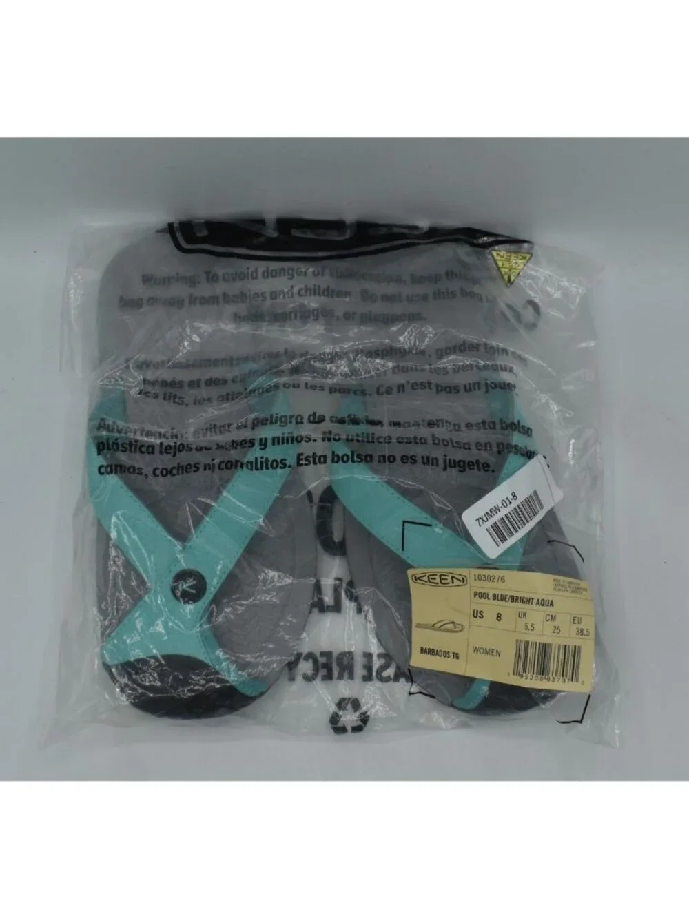 Keen Womens Size 8 Barbados TG Toe Guard Aqua Teal Flip Flops‎ Sandals Shoes
